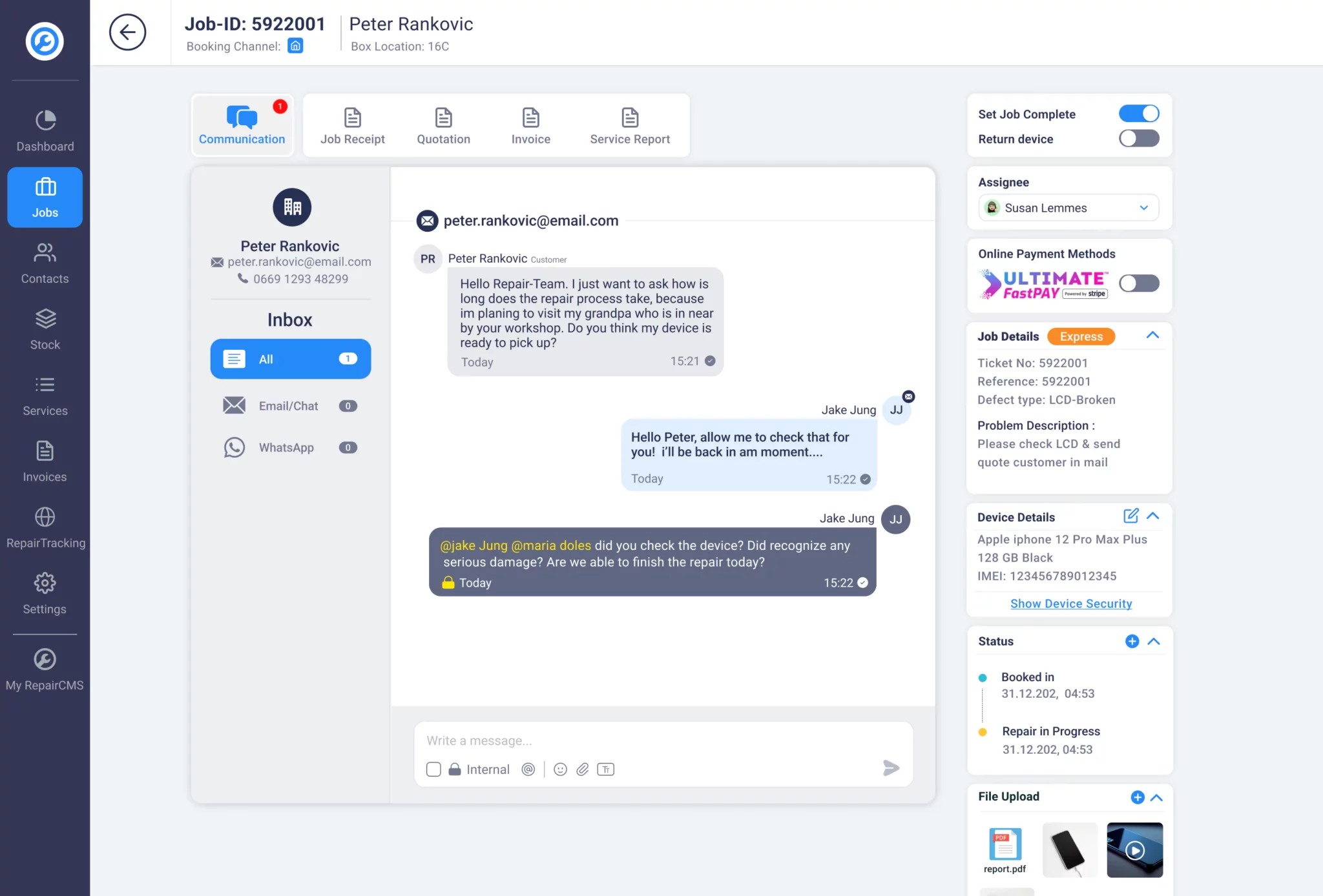screenshot of RepairCMS Ultimate